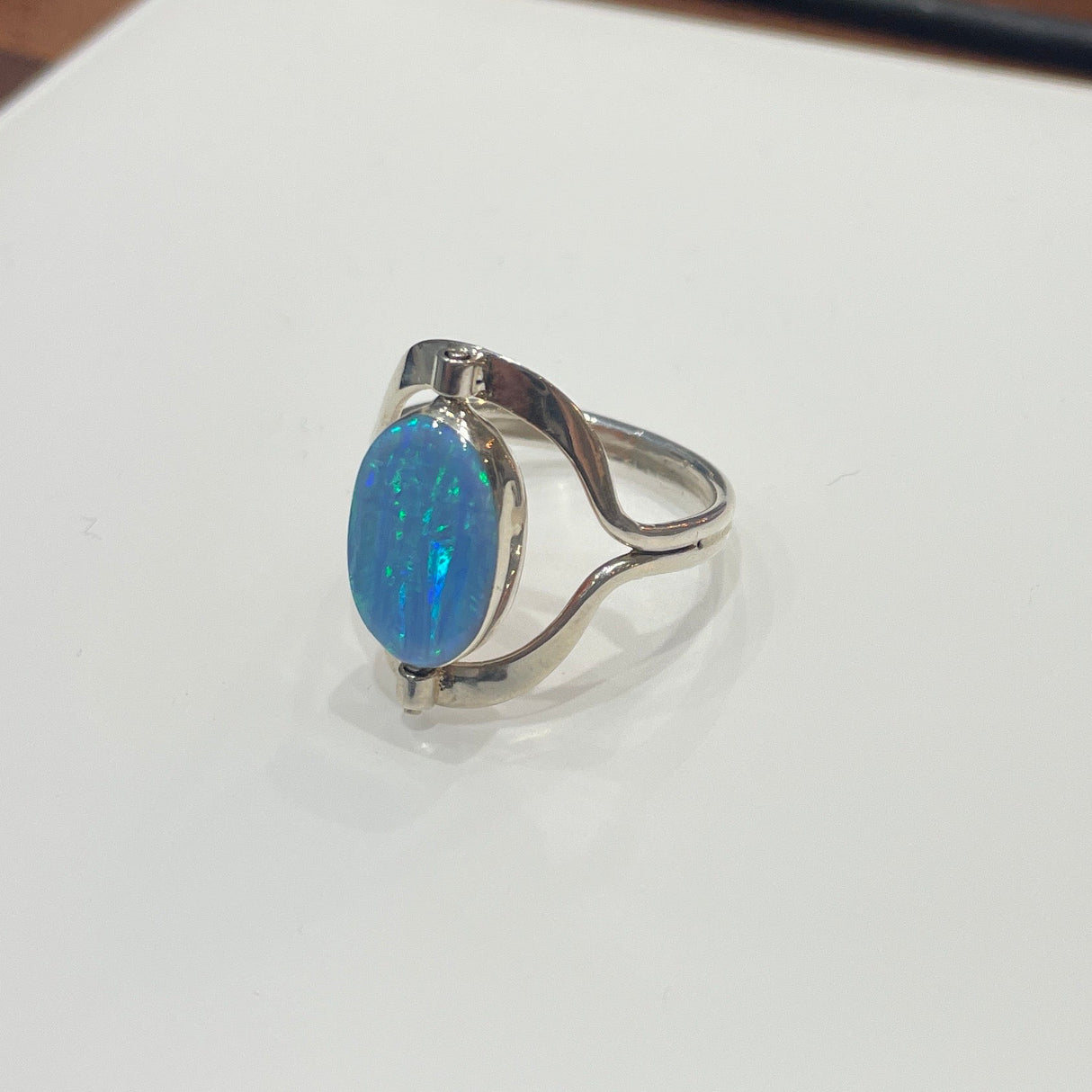 Tara Reversible Dual Color Opalescent Silver Ring,Ê Shop affordable, high-quality jewellery in Kinsale, West Cork, Ireland designed by