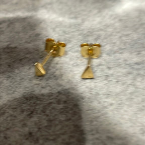 Piccoli Tiny Triangle 24K Gold Plated in Silver Ireland Stud Earrings