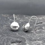 Piccoli Sculpted Puffy Disc Silver Dangle Earrings