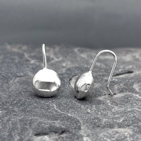 Piccoli Sculpted Puffy Disc Silver Ireland Dangle Earrings