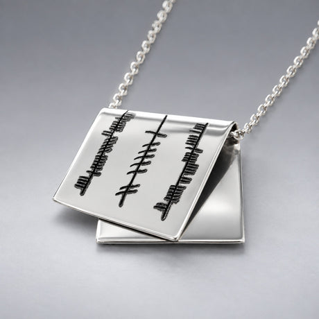 Éire Grá, Cairdeas & Dílseacht Ogham Papyrus Silver Pendant