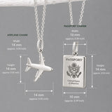 Éire Mini American Passport Replica & Airplane Silver Pendant