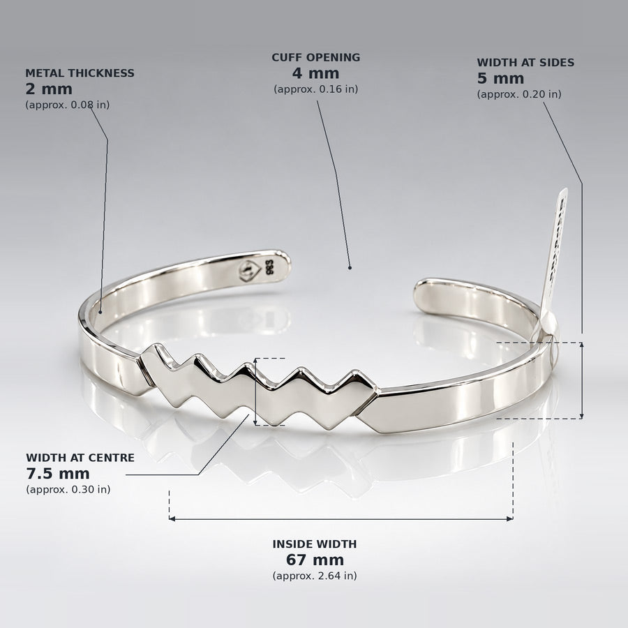Éire Wild Atlantic Way Silver Cuff Bracelet