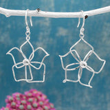Móinéir Fiesta Plumeria Silver Dangle Earrings