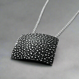 Firmament - Dotted Square Oxidised Silver Pendant