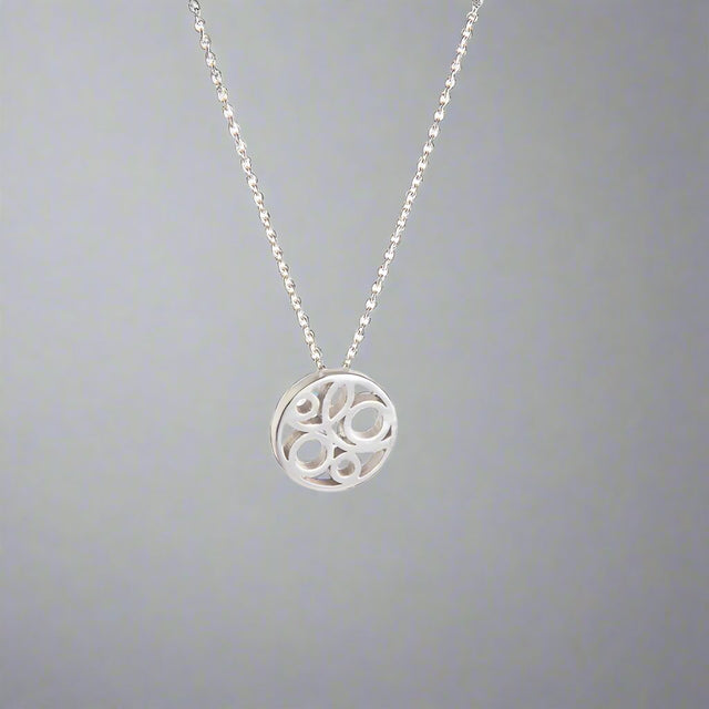 Flow Silver Pendant by Miriam Wade Jewellery. #FlowPendant #SterlingSilver #HandmadeInIreland #IndependentJewellers #IrishDesign #CroíKinsaleJewellery #WestCorkJewellery #Kinsale