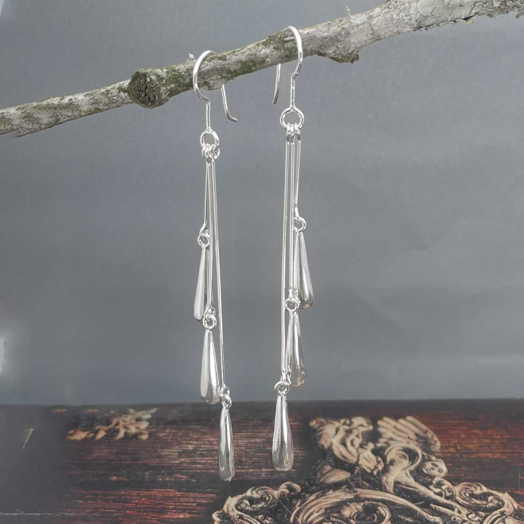 Móinéir Fuchsia Berry Cascade Silver Dangle Earrings,Ê Shop affordable, high-quality jewellery in Kinsale, West Cork, Ireland designed by