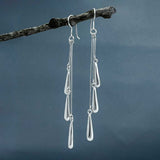 Móinéir Fuchsia Berry Cascade Silver Dangle Earrings