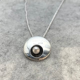 Péarla Disc with White Freshwater Pearl Silver Pendant