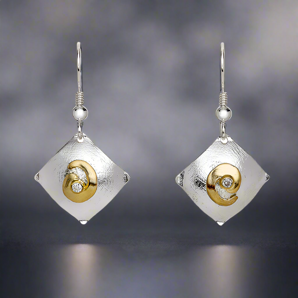 Celebrate timeless symbolism with Garrett Mallon’s contemporary take on the classic Celtic Spiral. A nod to one of Celtic culture’s oldest symbols, representing the sun or ethereal energy, these earrings blend heritage with a modern aesthetic. Their simple yet stylish design makes them perfect for everyday wear, while the textured finish and shimmering accents add a touch of sophistication.