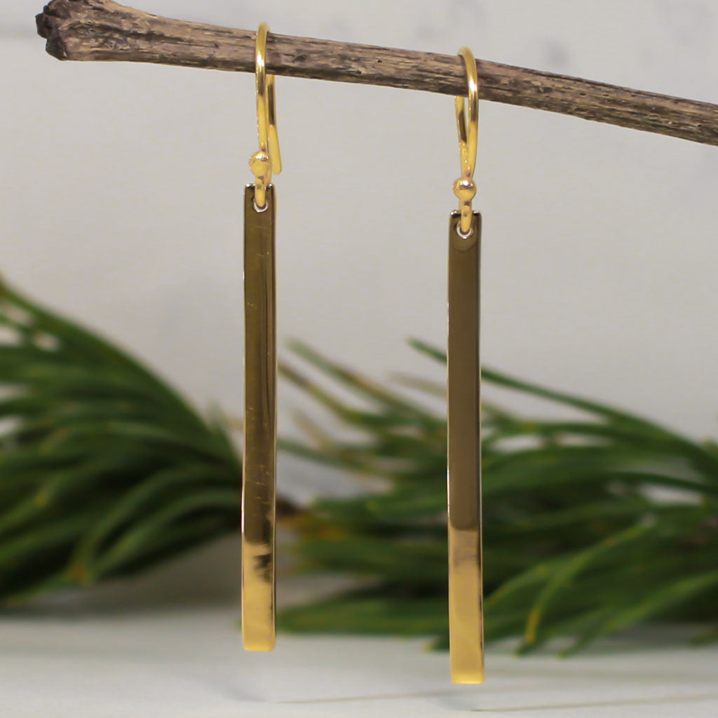 Grian Artemis Slab 24K Gold Plated Dangle Earrings
