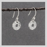 Artemis Small Off-Center Disc Hammered Silver Dangle Earrings