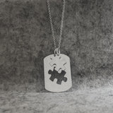 SAHA Jigsaw Puzzle Silver Pendant with Two Pieces