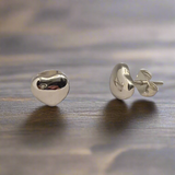 Croí - Tiny Puffy Heart Silver Earrings - Stud