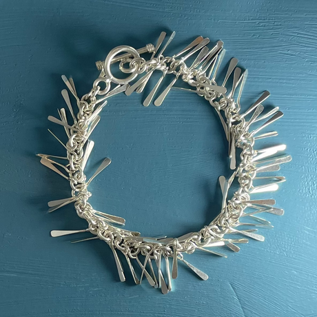 Áine - Sun Glitter Silver Link Bracelet