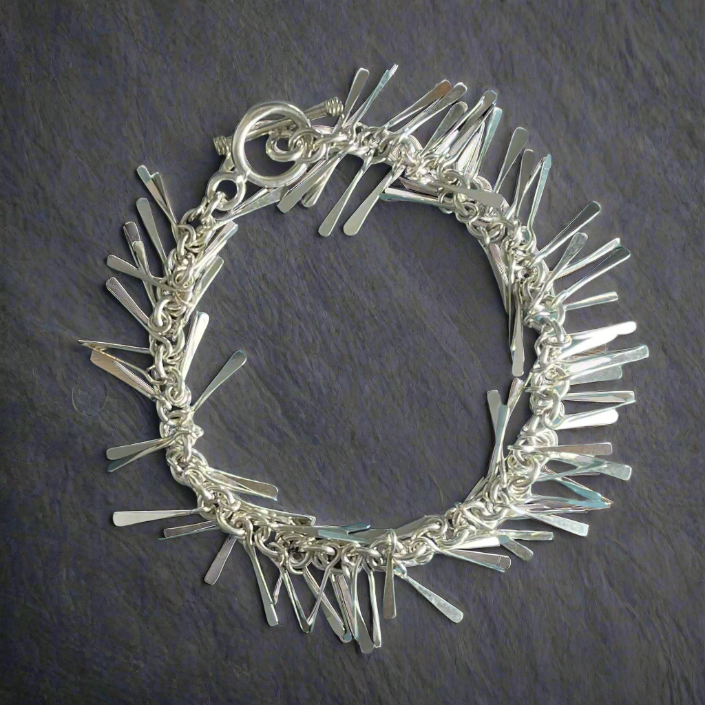 Áine - Sun Glitter Silver Link Bracelet