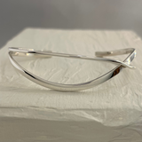 Uisce - Double Wave Cuff Silver Bracelet