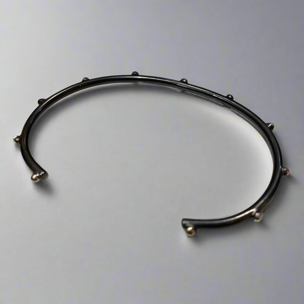 Firmament - Aloe Cuff Oxidized Silver Bracelet