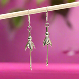 Moíneir - Fuchsia Flower Silver Earrings - Dangle