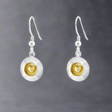 Garrett Mallon - Heart - Silver and 18ct Yellow Gold Vermeil Drop Earrings - Dangle