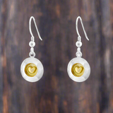 Garrett Mallon - Heart - Silver and 18ct Yellow Gold Vermeil Drop Earrings - Dangle