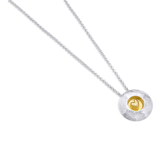 Irish Heart - 18ct Yellow Gold Vermeil And Silver Medium Pendant  - Garrett Mallon Jewellery