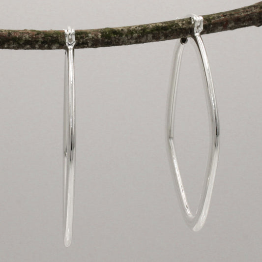 Lupita - Large Rhombus Hoop Silver Earrings