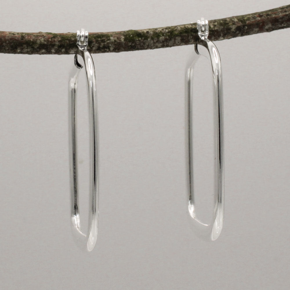 Lupita - Large Square Hoop Silver Earrings