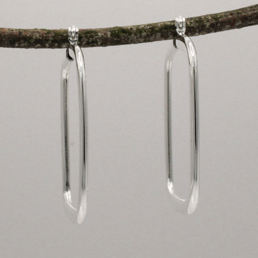 Lupita - Large Square Hoop Silver Earrings