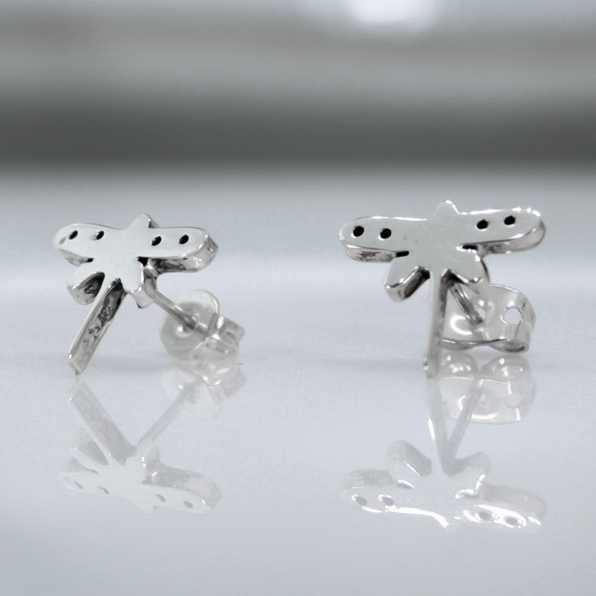 Memento Dragonfly Silver Stud Earrings