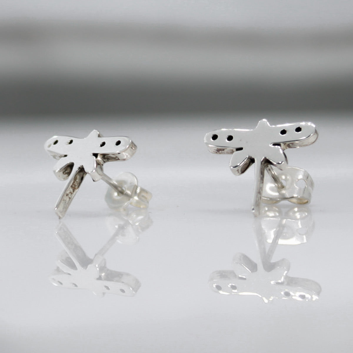 Memento Dragonfly Silver Stud Earrings