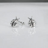 Memento Ladybird Oxidized Silver Stud Earrings