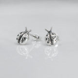 Memento Ladybird Oxidized Silver Stud Earrings
