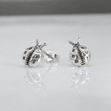 Memento Ladybird Oxidized Silver Stud Earrings