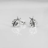 Memento Ladybird Oxidized Silver Stud Earrings