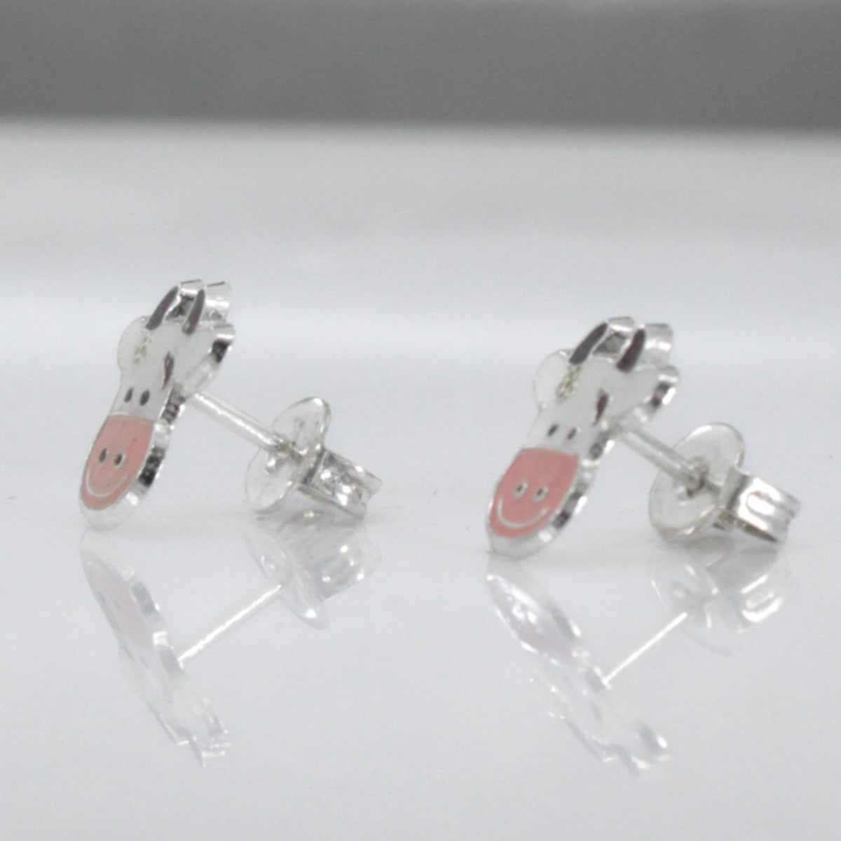 Memento Mini Cow Silver Stud Earrings