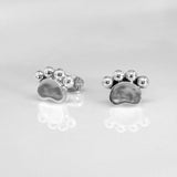 Memento Pawprint Silver Stud Earrings