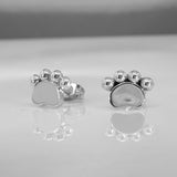Memento Pawprint Silver Stud Earrings