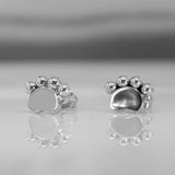 Memento Pawprint Silver Stud Earrings
