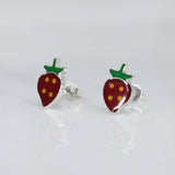 Memento Strawberry Silver Stud Earrings