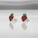 Memento Strawberry Silver Stud Earrings