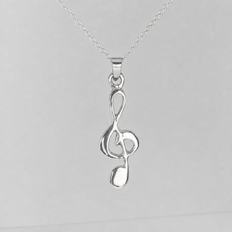 Memento Treble Clef (Music Note) Silver Pendant