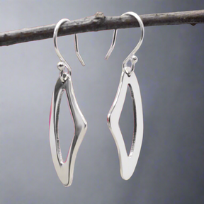 Móinéir Butterfly Wing's Outline Silver Dangle Earrings,Ê Shop affordable, high-quality jewellery in Kinsale, West Cork, Ireland designed by