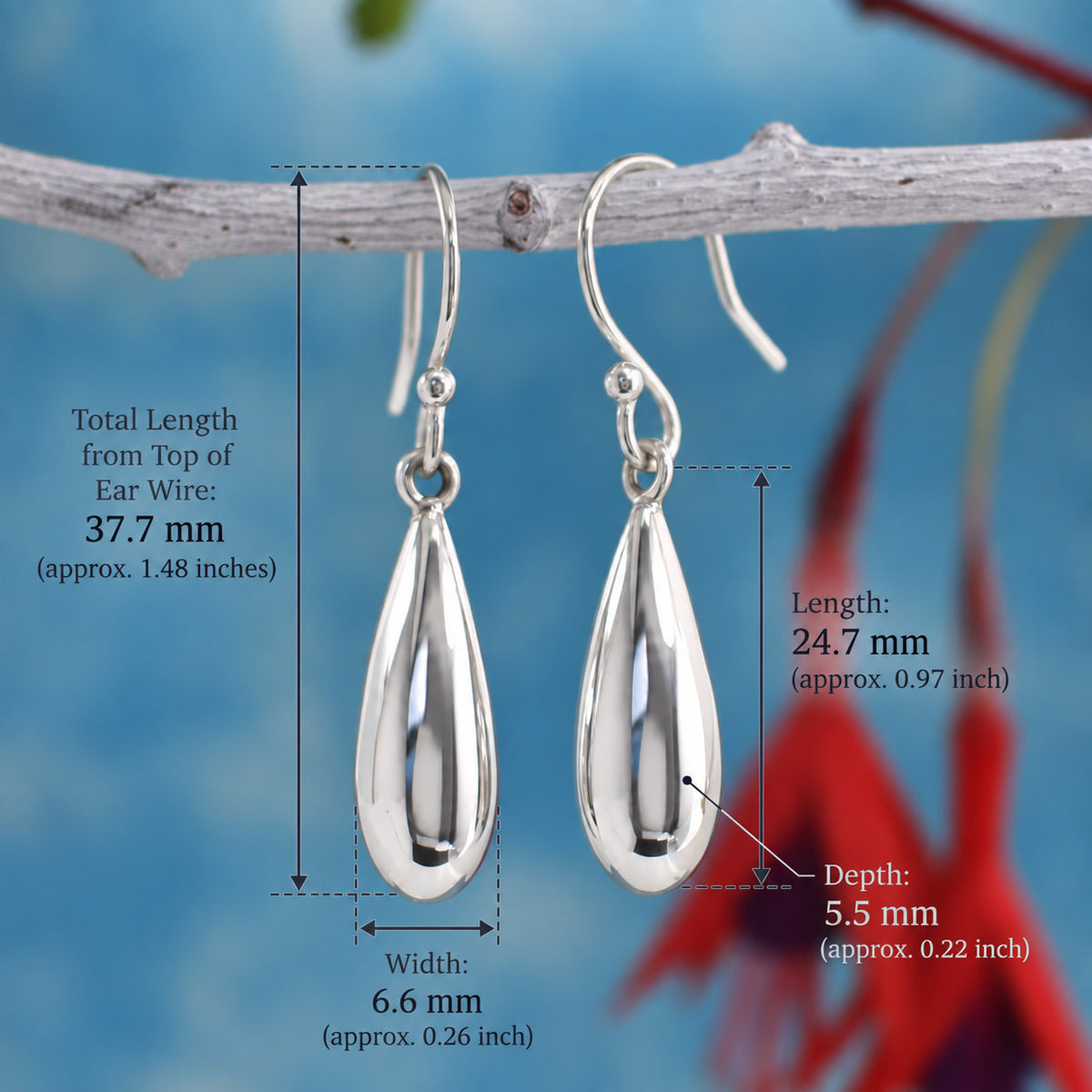 Móinéir Fuchsia Berry Drop Silver Dangle Earrings