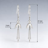 Móinéir Fuchsia Flower Silver Dangle Earrings