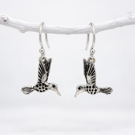 Móinéir Hummingbird Silver Dangle Earrings