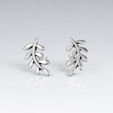 Móinéir Olive Branch Silver Stud Earrings