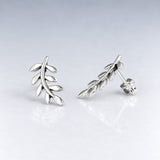 Móinéir Olive Branch Silver Stud Earrings