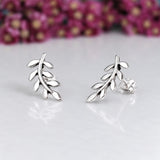 Móinéir Olive Branch Silver Stud Earrings