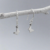 Moíneir - Tiny Butterfly Silver Earrings - Dangle